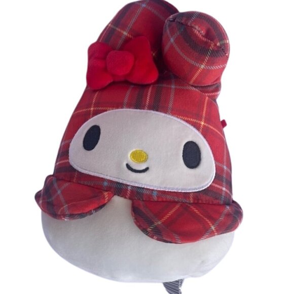 8" Squishmallows Hello Kitty My Melody Red Plaid - Picture 1 of 7
